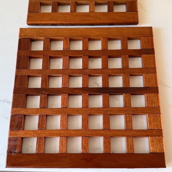 Vintage Teak Stacking Trivets Set of 3 - Picture 4 of 11